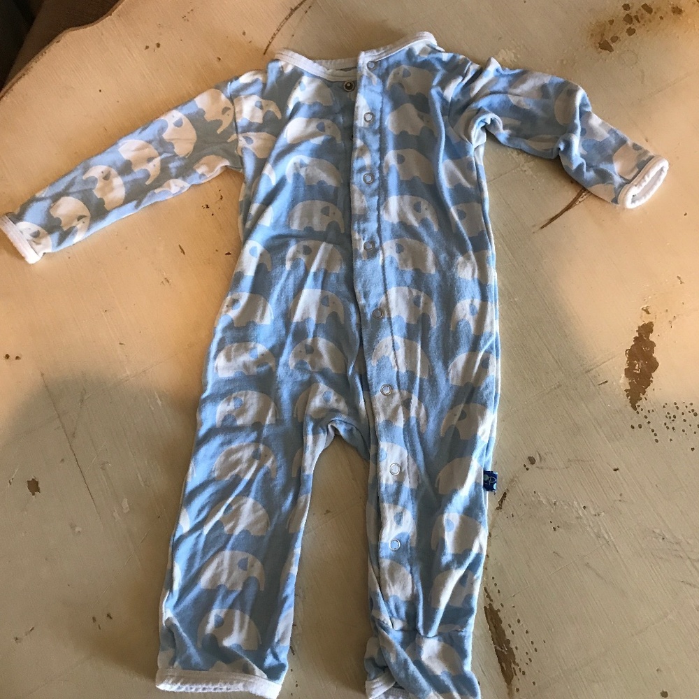 Kickee Pants Elephant Coverall Size 3-6 Months